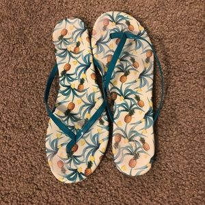 Pineapple and Lemon Flip Flops